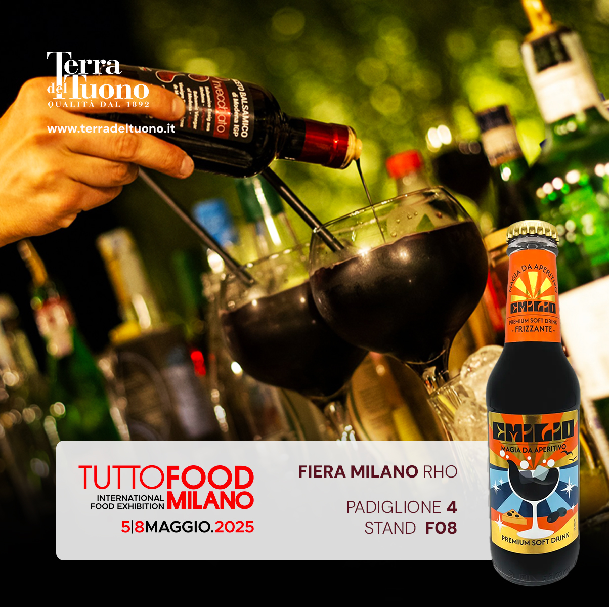 Du 5 au 8 mai 2025, Acetaia Terra del Tuono sera l’un des protagonistes de TuttoFood Milan, le salon international de référence pour le secteur agroalimentaire.